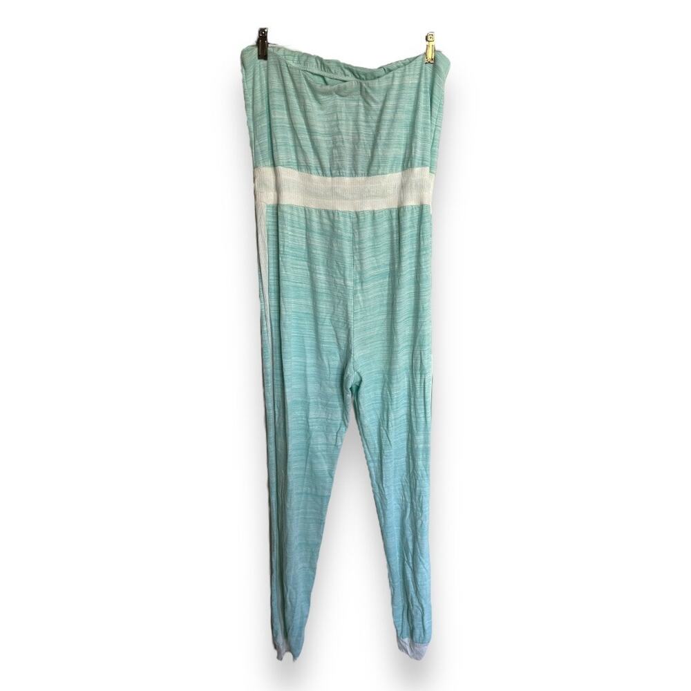 Fashion Nova Womens Jumpsuit Sz 1X Aqua Blaire Tube‎ Strapless Space Dye NEW - Picture 5 of 12